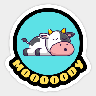 Moody Cow | Cow Pun Sticker